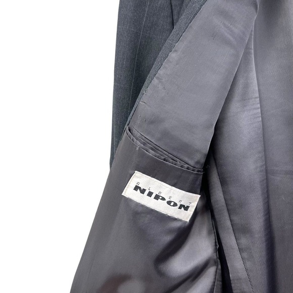 Albert Nipon Lord & Taylor 2 Pcs Suit 3 Button Gray Window Pane Men‎ Size 40L - Picture 6 of 13